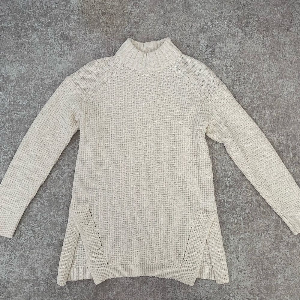 A New Day Chenille Tunic Turtleneck Sweater Ivory (XS)